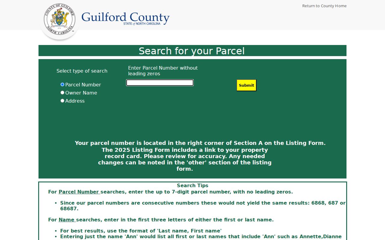 Kernersville people search by parcel owner name or address in Guilford County