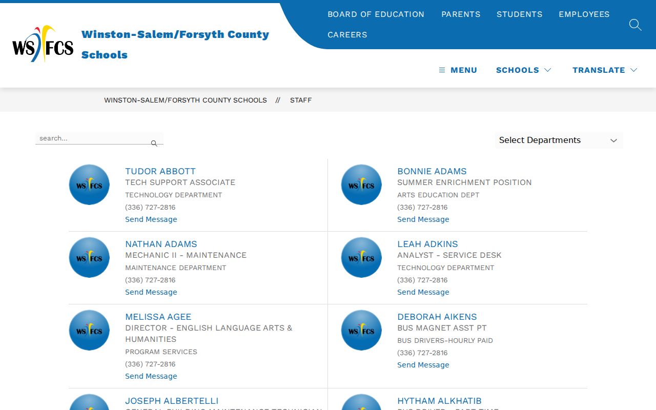 Kernersville people directories with school district staff search