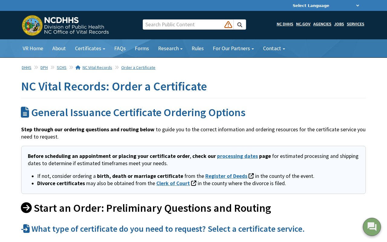 Kernersville public records state vital certificate order choices